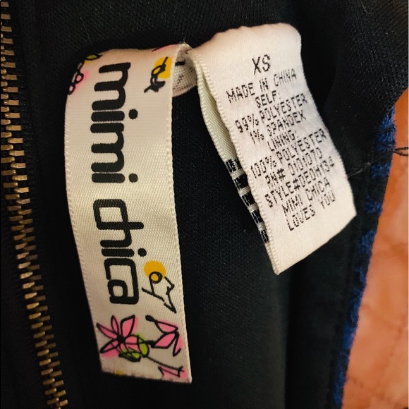 Vintage Blue/Black Cut Out Skater Dress - Picture 7 of 7